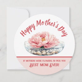 Tarjeta Ronda del Día de la Madre de Peones Rosa Suave