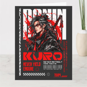 Tarjeta Ronin Kuro Cyber Samurai Techwear Sudadera con Cap