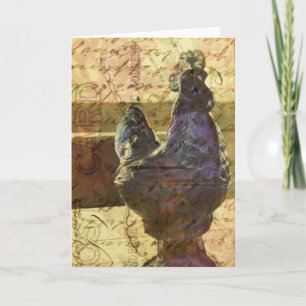 Tarjeta Roo de vidrio azul con textura