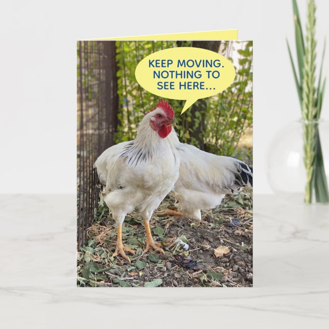 Tarjeta Rooster Dirigiendo El Tráfico 4 Sobre El Pollo De  (Anverso)