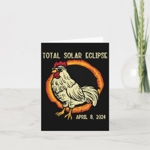 Tarjeta Rooster Eclipse solar total 2024 Abril 8 Hombres M