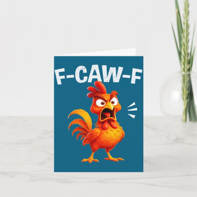 Tarjeta Rooster Humor Saying Funny F-caw-f Chicken Quote M (Anverso)