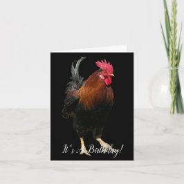 TARJETA ROOSTER ON BLACK PHOTO BIRTHDAY GREETING CARD