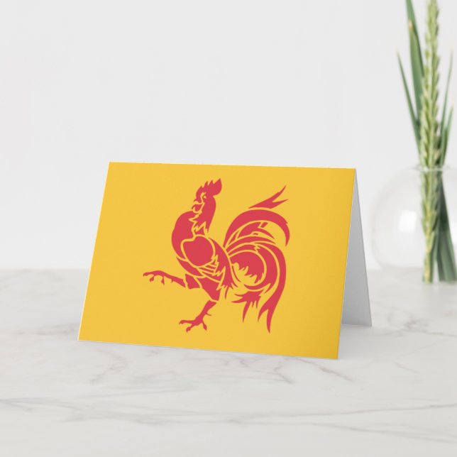 Tarjeta Rooster Rojo (Bandera de Valonia) (Anverso)