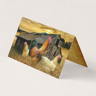 Tarjeta Rooster Vintage Hens Rustic Barn Coop