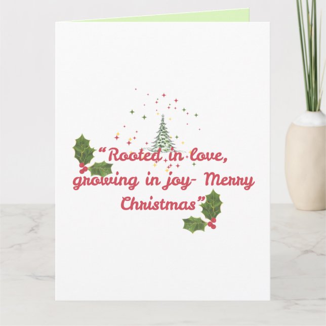 Tarjeta Rooted in Love, Growing in Joy—Botanical Christmas (Anverso)