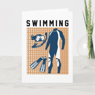 Tarjeta Ropa de baño y gafas