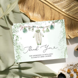 Tarjeta Ropa de bebé Bogo Sage Green Baby Shower Gracias
