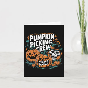 Tarjeta Ropa de calabaza divertida de la tripulación de pi