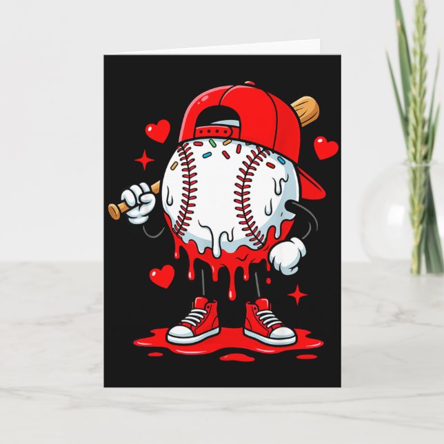 Tarjeta Ropa de helado de goteo de béisbol joven muchacho  (Anverso)