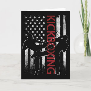 Tarjeta Ropa de Kickboxing de la Bandera Americana Kickbox