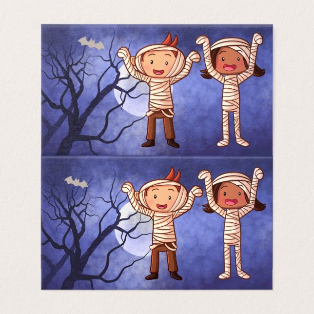 Tarjeta Ropa de momia lindo salón de clases de personaliza (Exterior desplegado)