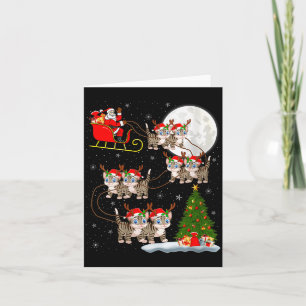 Tarjeta Ropa de mujer Gatos Santa Trineo Volando Divertido