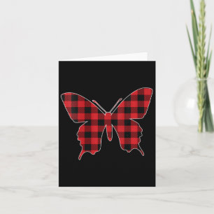 Tarjeta Ropa de mujer Roja Buffalo Plaid Butterfly Familia