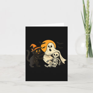 Tarjeta Ropa de mujer vintage de Halloween gato negro reve