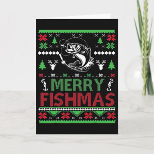 Tarjeta Ropa de Pescado de Navidad B Feo de Pesca 