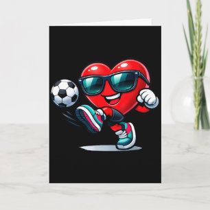Tarjeta Ropa de regalos divertidos de corazón jugando fútb
