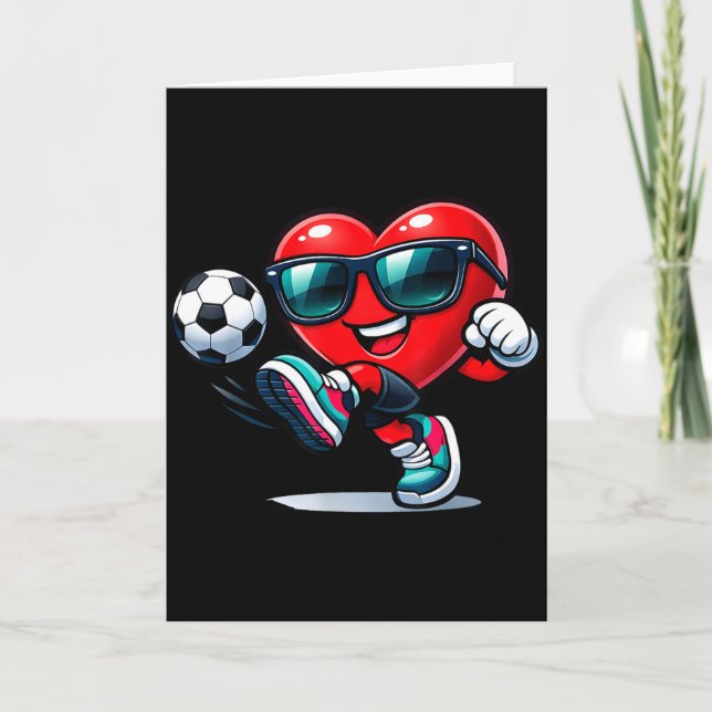 Tarjeta Ropa de regalos divertidos de corazón jugando fútb (Anverso)