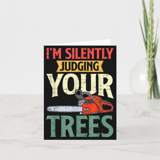 Tarjeta Ropa de Retro Logger Lumberjack Arborist Dad Co. S (Anverso)