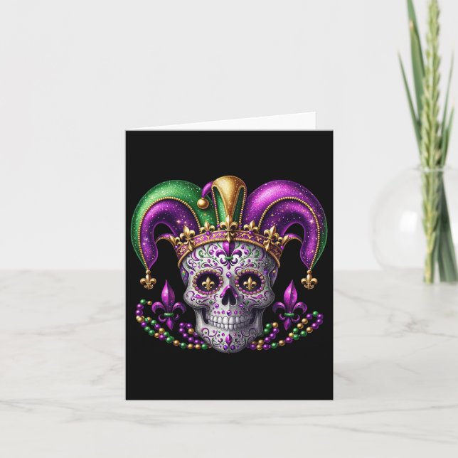 Tarjeta Ropa De Ropa De Azúcar De Mardi Gras Ropa De Ropa  (Anverso)