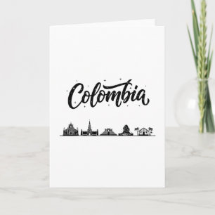 Tarjeta Ropa de viaje de vacaciones del horizonte de Colom