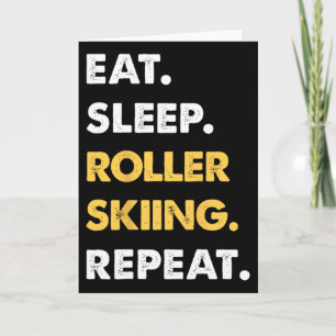 Tarjeta Ropa divertida para esquí sobre ruedas Come Duerme