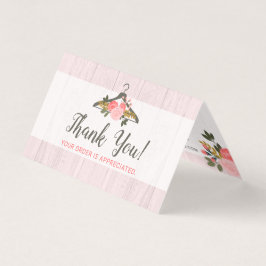Tarjeta Ropa floral Ropa colgante Boutique Gracias