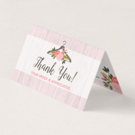 Tarjeta Ropa floral Ropa colgante Boutique Gracias