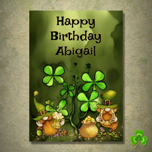 Tarjeta Ropas personalizadas y cumpleaños de Leprechaun Gn (Subido por el creador)