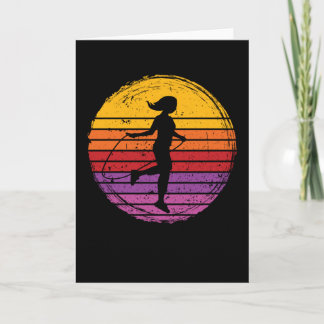 Tarjeta Rope Jump Hopping Sport Sping Sunset Vintage