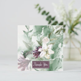 Tarjeta Rosa acuarela, Lily, Magnolia