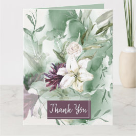 Tarjeta Rosa acuarela, Lily, Magnolia