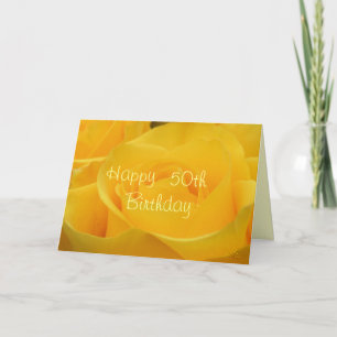 Tarjeta Rosa Amarilla 50 cumpleaños - personalizar en cual