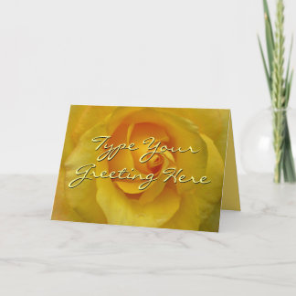 Tarjeta rosa amarilla de flor personalizada Tarjet