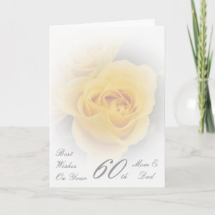 Tarjeta Rosa Amarilla de Mamá y Papá, Aniversario de la Bo