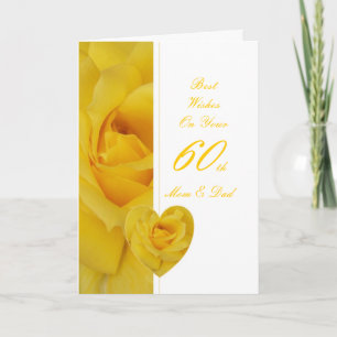Tarjeta Rosa Amarilla de Mamá y Papá, Aniversario de la Bo