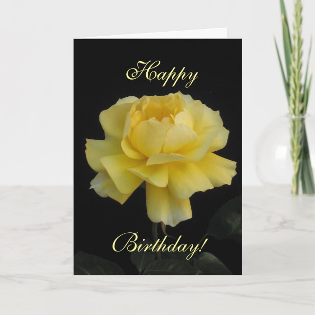 Tarjeta Rosa amarillo del cumpleaños (Anverso)