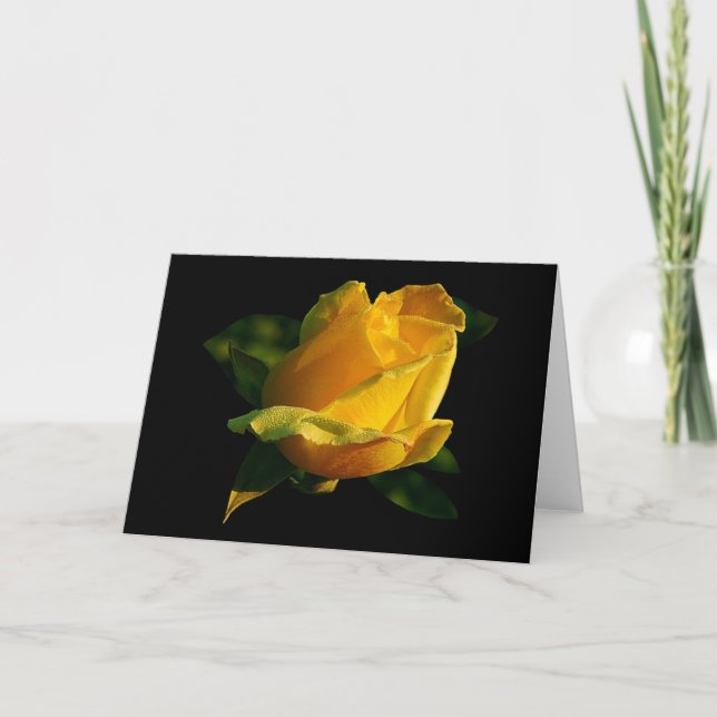 Tarjeta Rosa amarillo grande (Anverso)