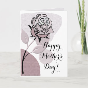 Tarjeta Rosa artística Lavanda Niebla Feliz día de la madr