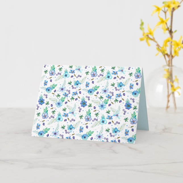 Tarjeta Rosa azul (flor amarilla)