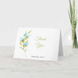 Tarjeta Rosa Azul Buds Boda Gracias Cartas