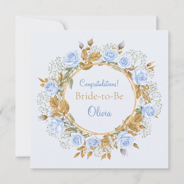 Tarjeta Rosa azul dorado (Anverso)