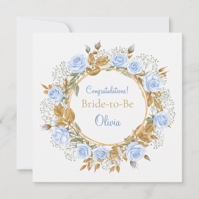 Tarjeta Rosa azul dorado (Anverso)