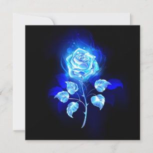 Tarjeta Rosa azul en llamas