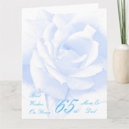 Tarjeta Rosa Azul Personalizado 65º Aniversario Boda