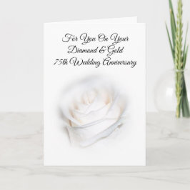 Tarjeta Rosa Blanca Aniversario de Bodas Personalizado 75