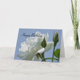 Tarjeta Rosa blanco - feliz cumpleaños