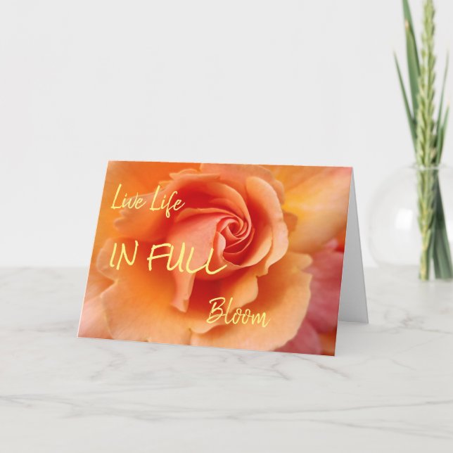 Tarjeta Rosa Blossom / Apricot Peach / Pensando En Usted (Anverso)