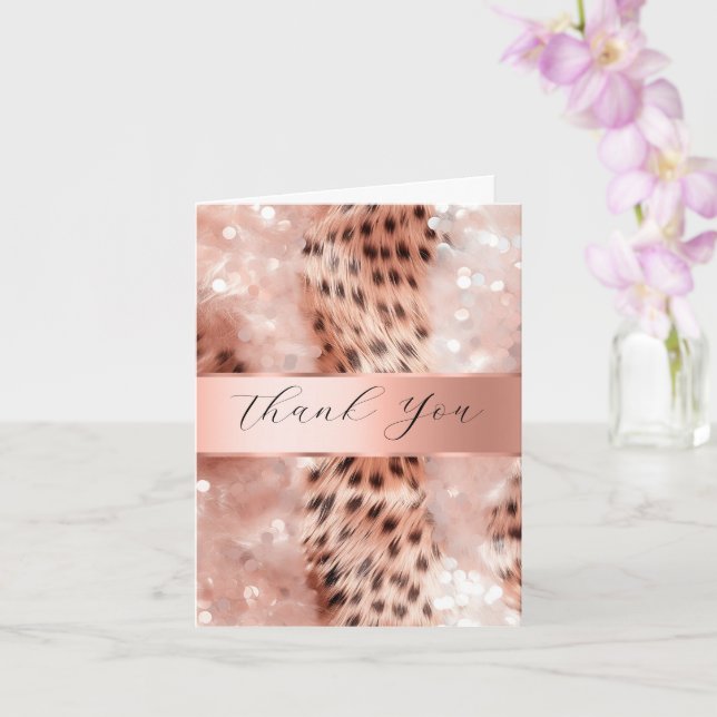 Tarjeta Rosa Boda de Leopardo de Oro Gracias (Orquídea)