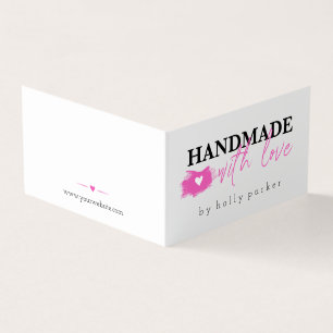 Tarjeta Rosa caliente y negro - hecho a mano con amor